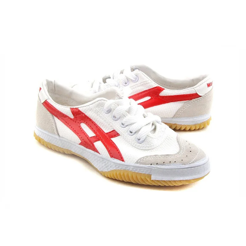 red USHINE/EU35-44; красные, синие парусиновые классические туфли в стиле ретро для настольного тенниса; обувь для фитнеса; KungFu TaiChi; кроссовки для бега; обувь для взрослых - Цвет: red