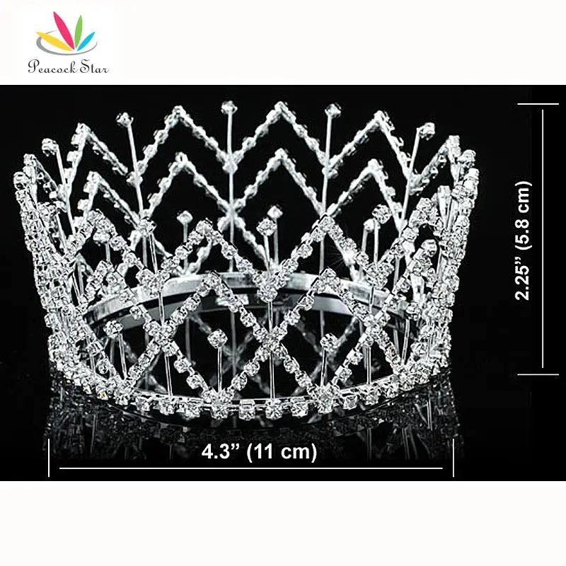 Круглая тиара с павлиньими звездами для невесты/подружки невесты/девушки