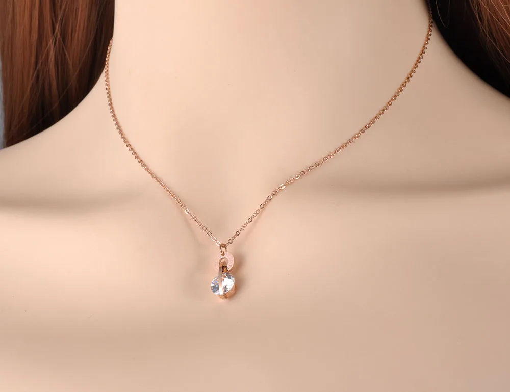 JeeMango Cubic Zirconia Circle Charms Necklaces Roman Numerals Gold Color Stainless Steel Pendant Jewelry For Women JN19038 | Украшения и