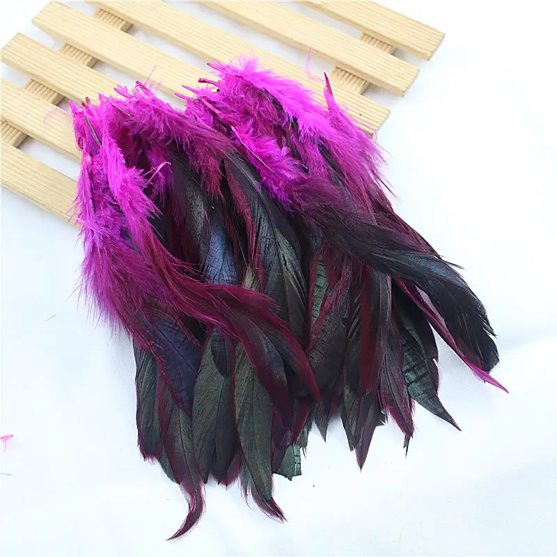 Mei red Venda 50 pchs/lote barato plumas de penas, 5-8inch13-20cm, натуральный jóias pluma de penas de galinha penas galo cor DIY - Цвет: Mei red