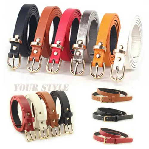 2019 женский тонкий кожаный пояс модный для платья Тонкий блестящий облегающий из