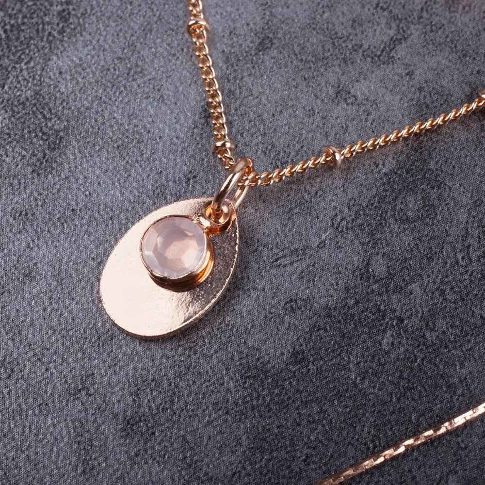 Цвета розового золота 3 шт./компл. многослойное колье Цепочки и ожерелья рог кулон