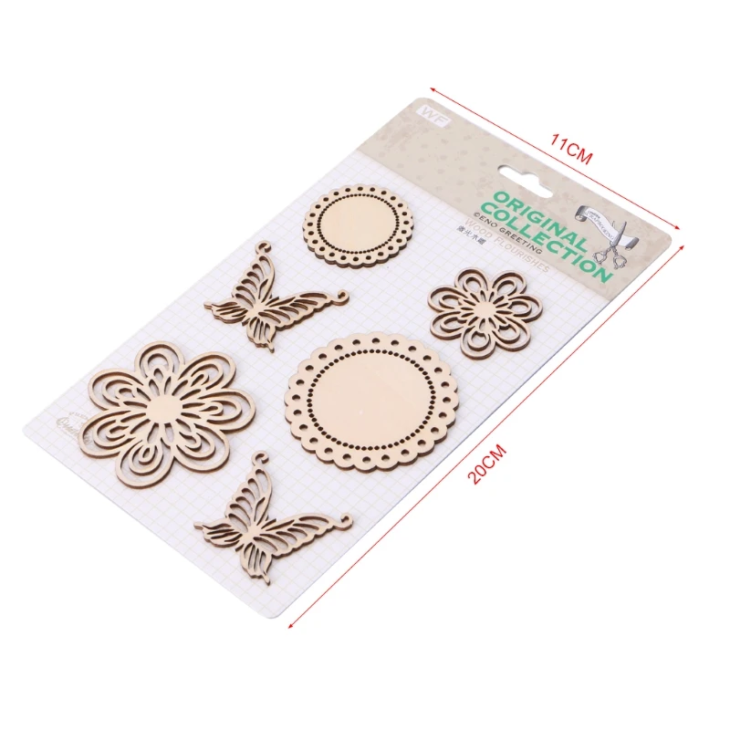 1 комплект лазерная резка деревянные украшения для скрапбукинга самодельного