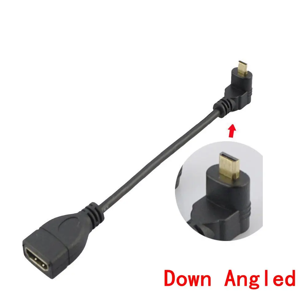 Up/DO/RI/LE Угловой Micro совместимому с HDMI к адаптер Папа мама Разъем 10 см для HDTV Тип D micro