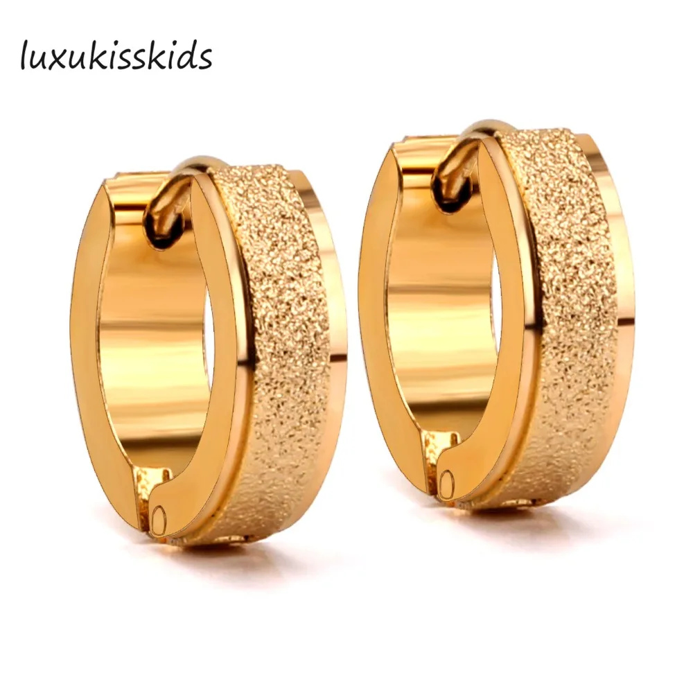 LUXUKISSKIDS серьги кольца с эффектом потертости из нержавеющей стали 316L