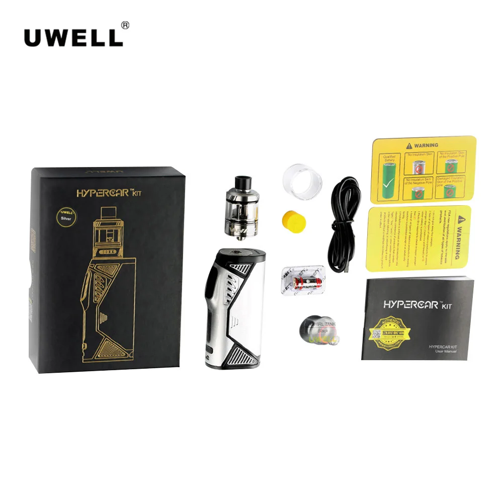 Оригинальный комплект Uwell Hypercar с 80 Вт Mod No 18650 батарея 1.8ohm nichримская катушка 2 мл