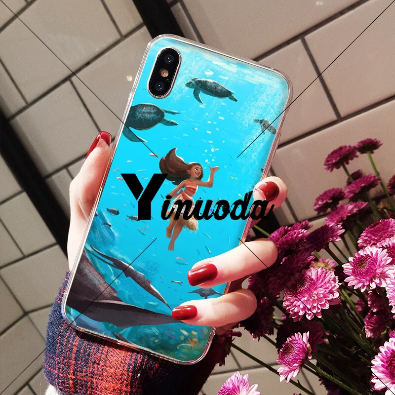 Yinuoda принцесса Моана прозрачный мягкий чехол для телефона Apple iPhone 8 7 6 6S Plus X XS MAX 5 5S