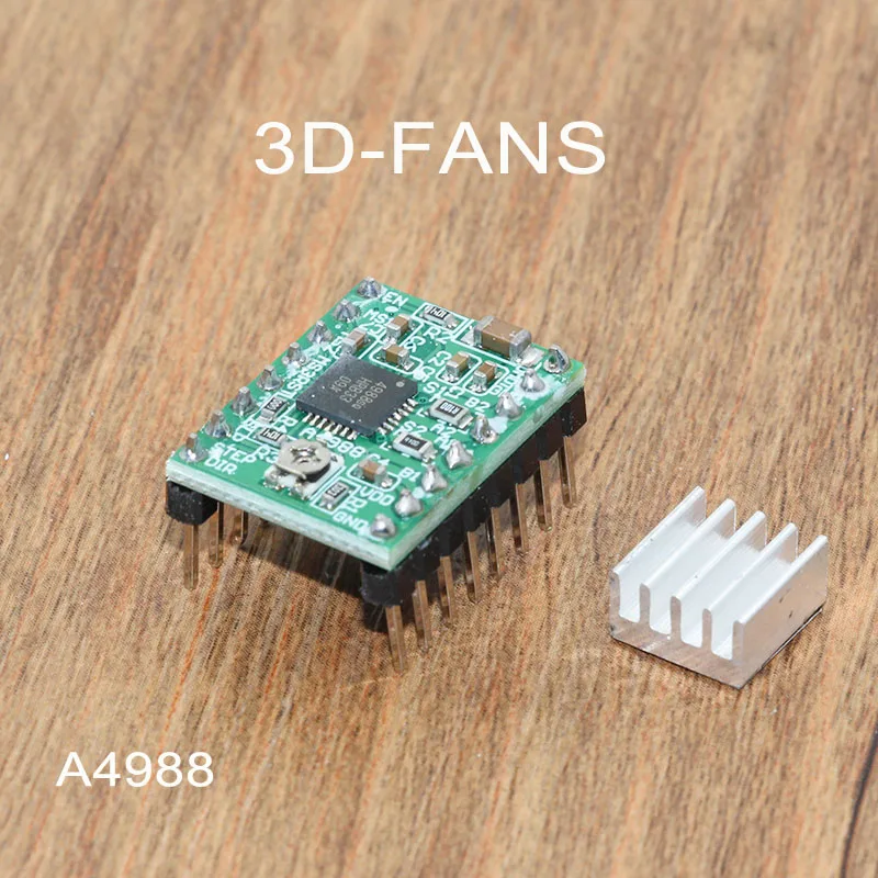 Драйвер шагового двигателя Reprap A4988 модуль драйвера с радиатором для 3D принтера 5