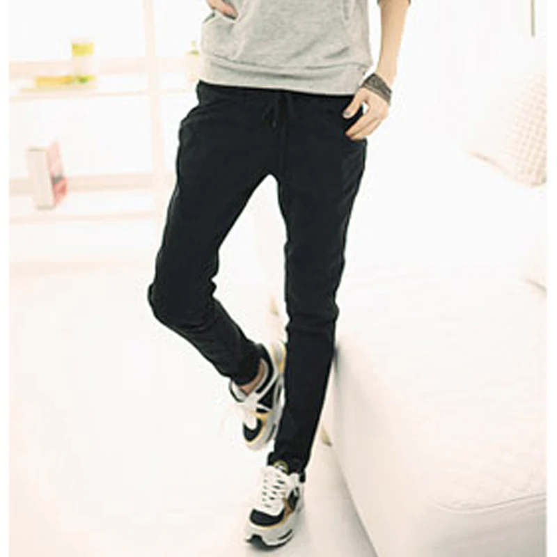 Женские свободные брюки карго однотонные черные шаровары со шнуровкой и