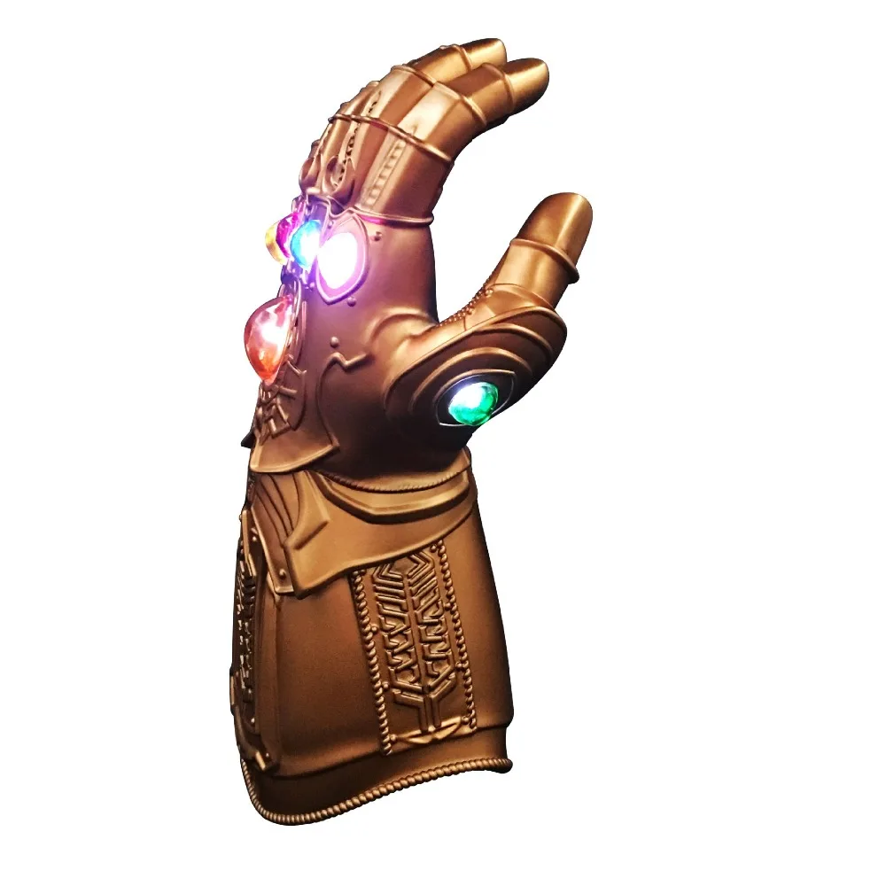 Косплей светодиодный перчатка Таноса Endgame Gauntlet светодиодный светильник Endgame перчатка ПВХ фигурка модель подарок на Хэллоуин