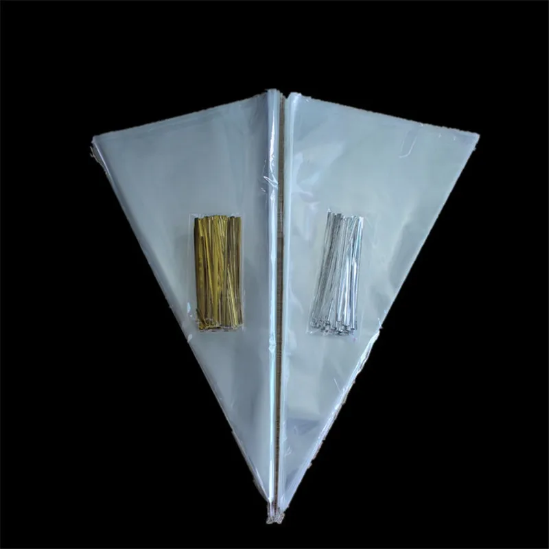 50 шт конфетный пакет прозрачная целлофановая упаковочная сумка с твист Галстуки