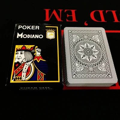 XF Modiano итальянская игра в покер игральные карты-красный покер Jumbo индекс-одна карточная колода- пластик Сделано в Италии - Цвет: Black