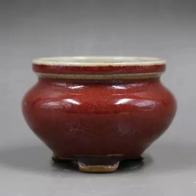 Старинный фарфоровый Штатив для благовоний с Красной глазурью фестиваля Yongzheng