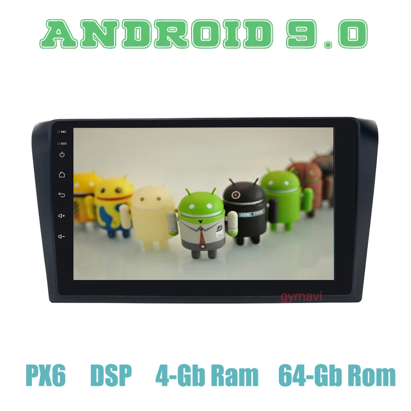 Автомобильный мультимедийный плеер с радио и GPS 9 &quotIPS px6 Android 0 для Mazda 3 2004-2010 DSP 4 + 64