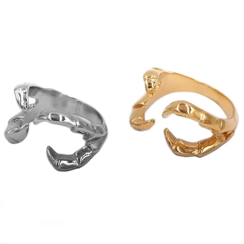 Wholesale Crab Claws Ring Stainless Steel Gold Silver Color Fashion Scorpion Biker Men Women Finger SWR0829A | Украшения и
