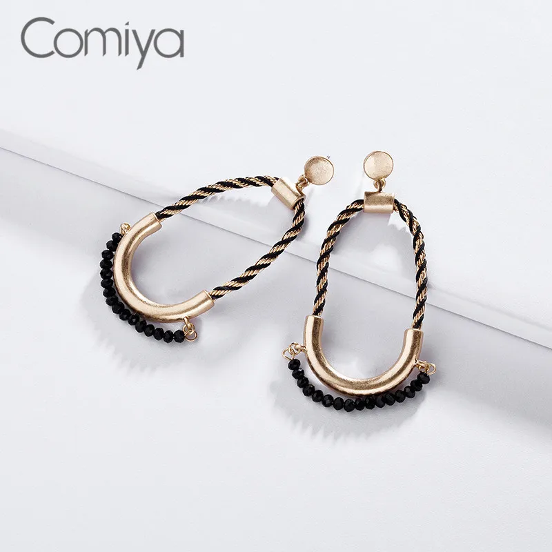 Comiya модные корейские Висячие серьги для женщин бусины Веревка кулон Brincos висячие