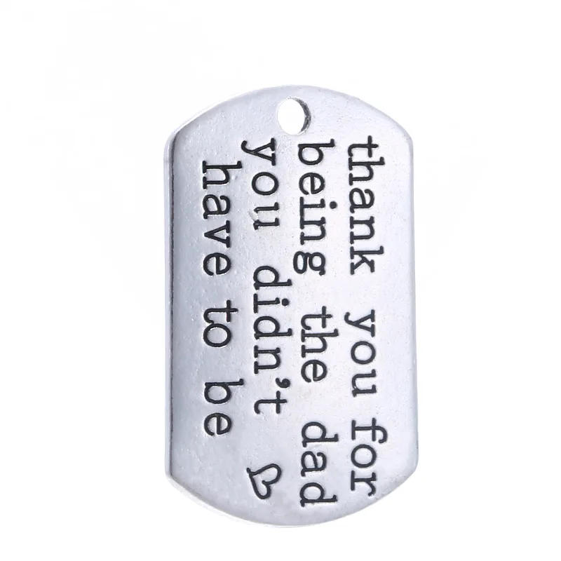 

20pcs 20*33mm ancient charm lettering Thank you for being the dad you didn't have to be pendants key chain accessories