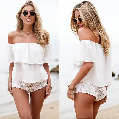 Летний Новый женский сексуальный шифоновый жилет с открытыми плечами в стиле