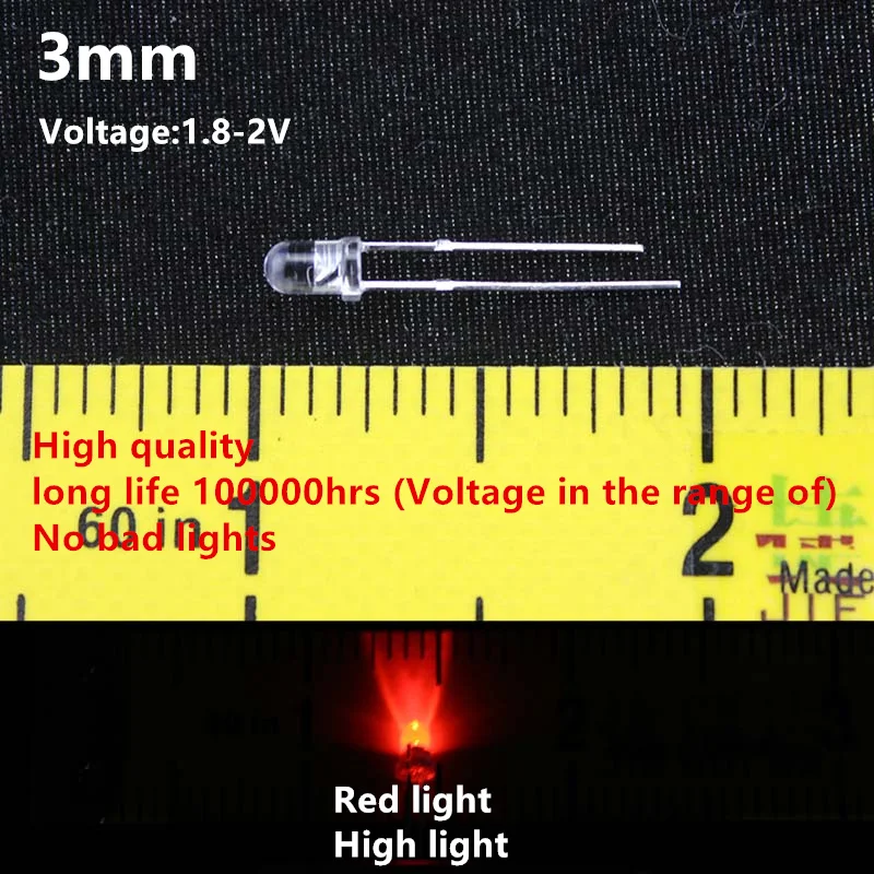 Бесплатная доставка высокое качество 100 шт. 3 мм белый круглый светодиод супер
