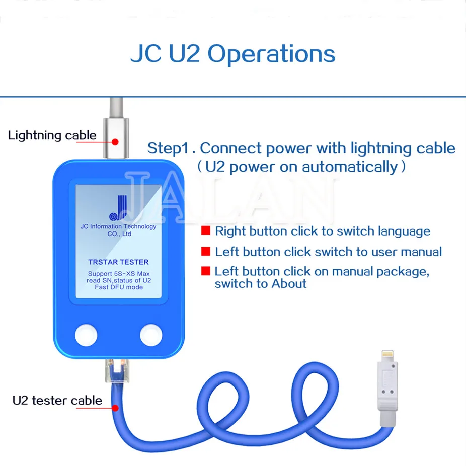 Тестер Tristar JC U2 для iPhone 5S 6S PLUS 6p 7 8P XS MAX U2 Зарядка IC неисправность SN серийный номер DFU Инструмент Быстрого детектора