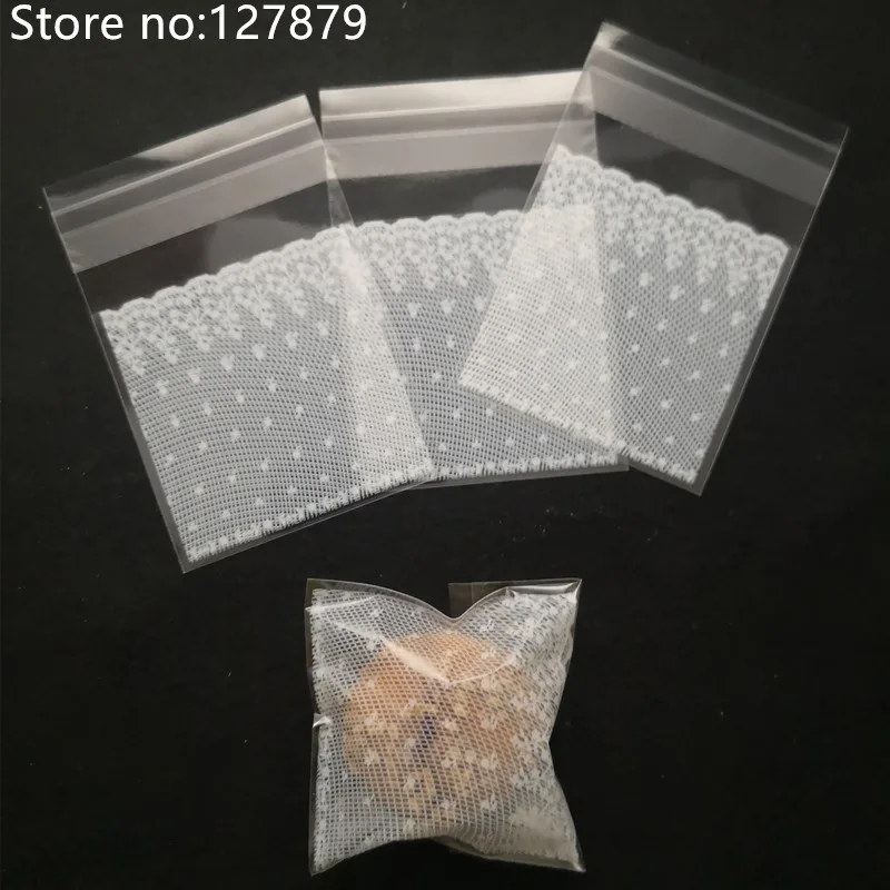 Lace 100 шт. 5,5x5,5 см милые матовый прозрачный кружево Cookie упаковка мешок и подарок конфеты сумки для Подарочная сумка выпечки посылка Свадебные - Цвет: Lace