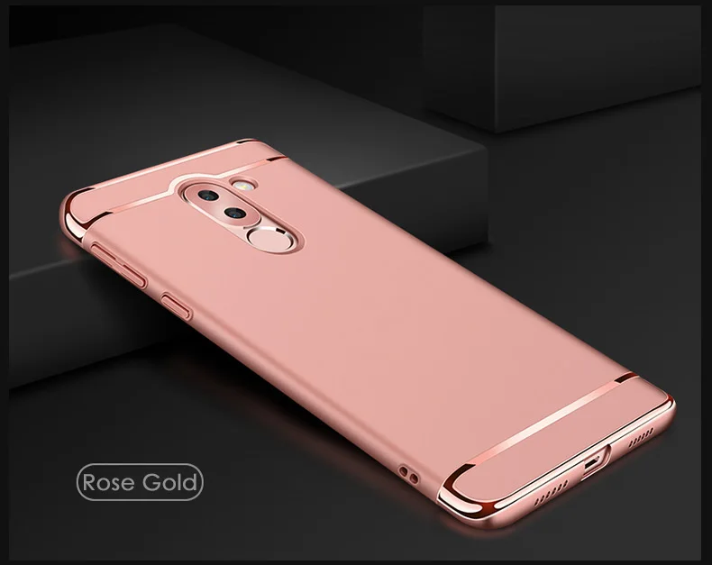3в1 чехол с покрытием для HUAWEI Honor 6X/GR5, чехол для телефона s, жесткий чехол из поликарбоната, чехол для задней панели, Fundas Capa - Цвет: Rose Gold