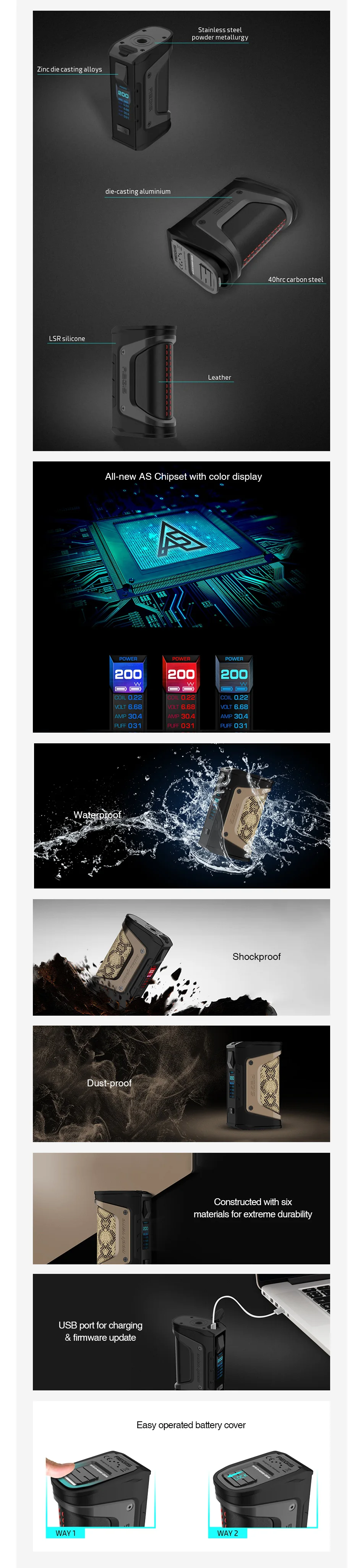 Бесплатный подарок! GeekVape Aegis Legend 200 вт TC коробка мод как чипсет питание от двух 18650 батарей электронные сигареты без батареи Aegis Legend мод