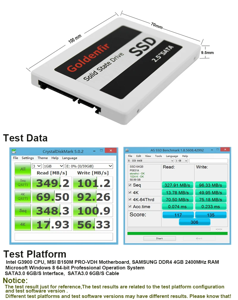 Goldenfir Внутренний 2,5 дюймовый SSD 8 ГБ 16 ГБ 32 ГБ 64 Гб hd SSD ноутбук твердотельный жесткий диск для ноутбука
