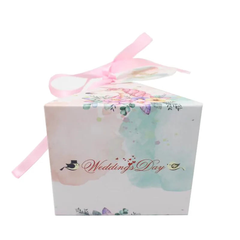 Единорог треугольная пирамида Свадебные Сувениры Конфеты Коробочки bomboniera
