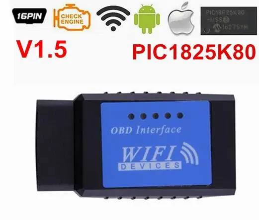 ELM327 WIFI Blue Новое поступление ELM327 wifi V1.5 OBD2 автоматический считыватель кодов Wi-Fi соединение ELM327 поддерживает iOS Телефон PIC18F25K8 OBD2 диагностический сканер - Цвет: ELM327 WIFI Blue