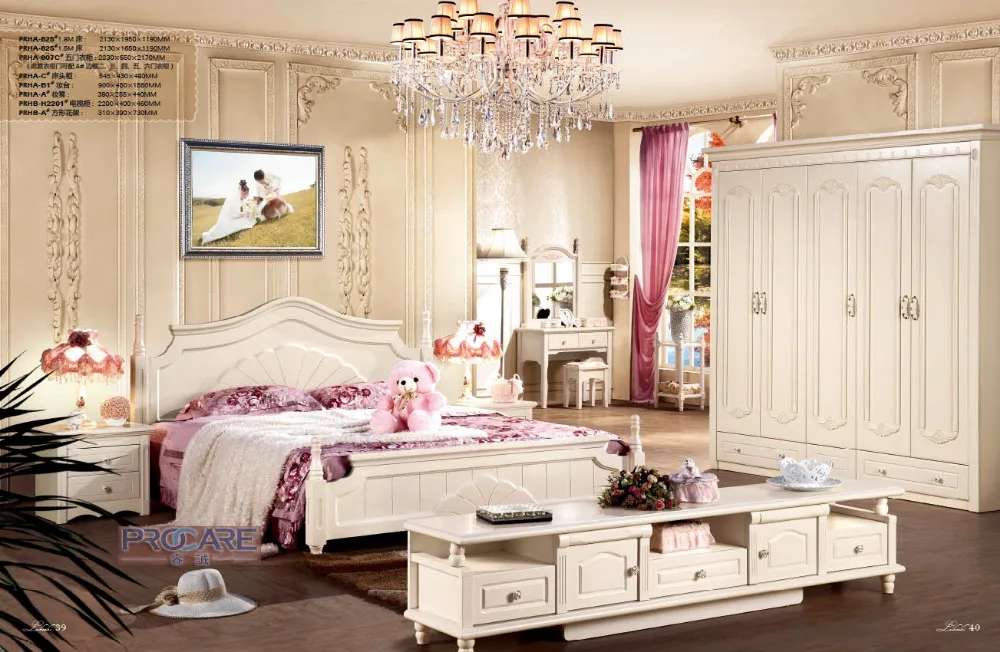 Простые однотонные древесины дуба Детский комплект мебели спальни из Китая с