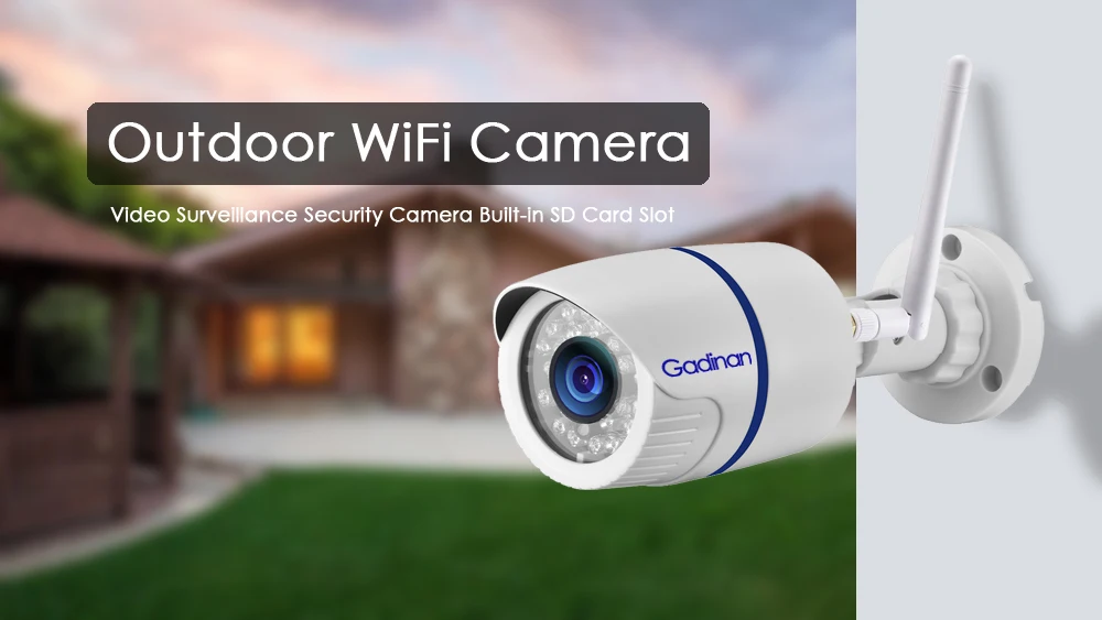 Gadinan 1080P 2MP 1920*1080 Беспроводная ip-камера IR Wifi для наружного наблюдения, водонепроницаемая камера видеонаблюдения, слот для карт TF P2P CamHi
