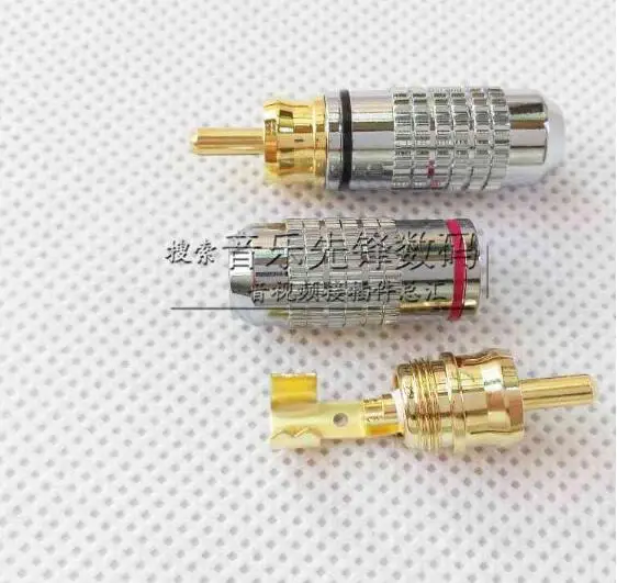 6 шт Взрывные модели из чистой меди Позолоченные RCA штепсельные вилки с покрытием