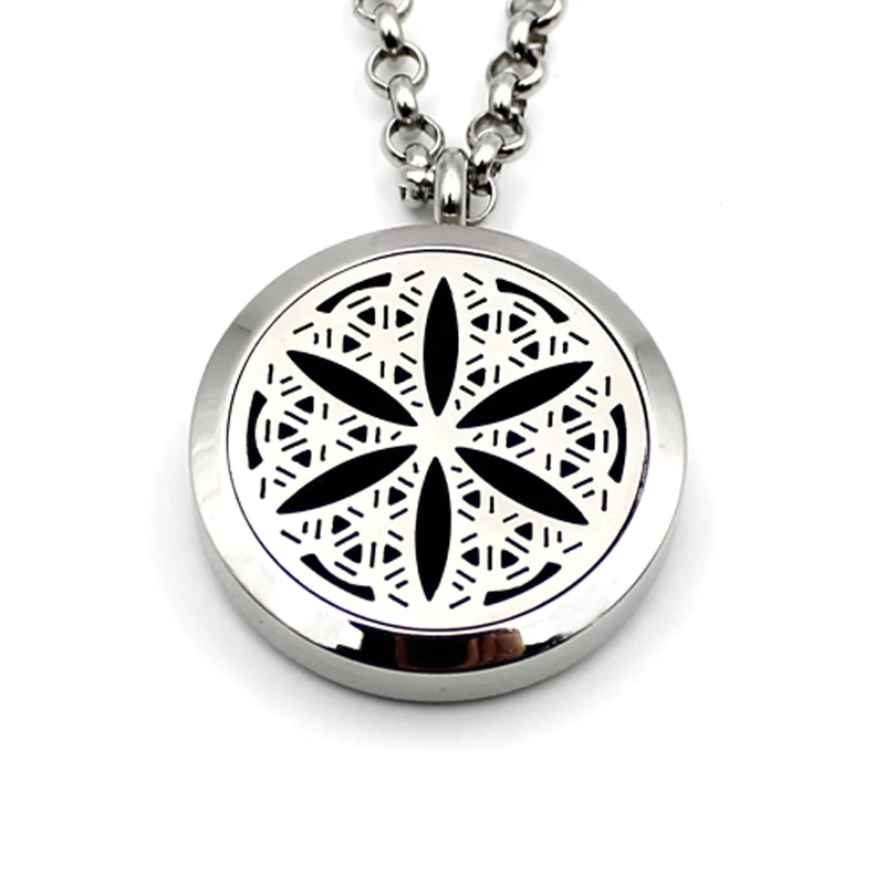 Горячий цветок духи диффузор медальон ожерелье Ароматерапия из нержавеющей