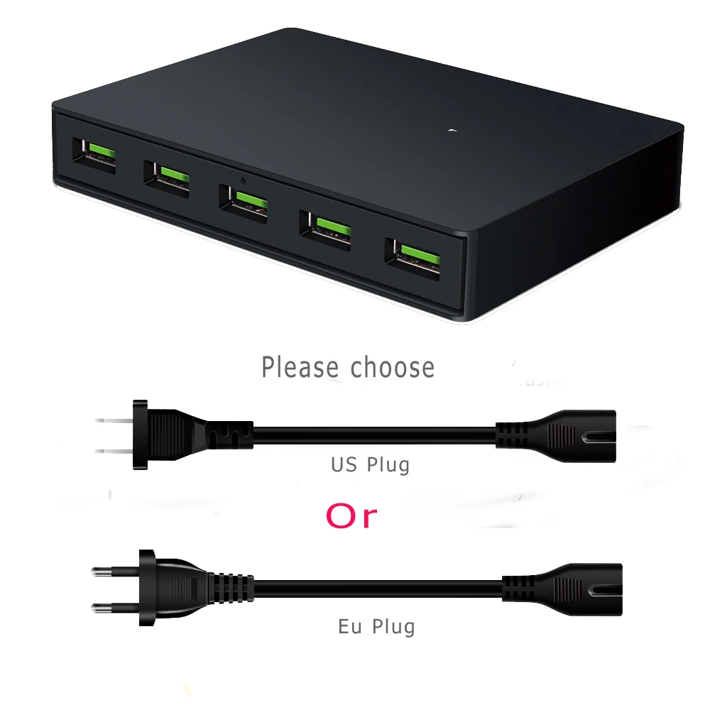 Универсальное зарядное устройство с 5 USB-портами и поддержкой быстрой зарядки |