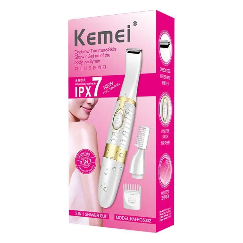 KEMEI, Женская бритва, эпилятор для зон бикини, волос, бровей, тела, удаления волос, триммер для женщин, для тела, для удаления волос, станок для бритья