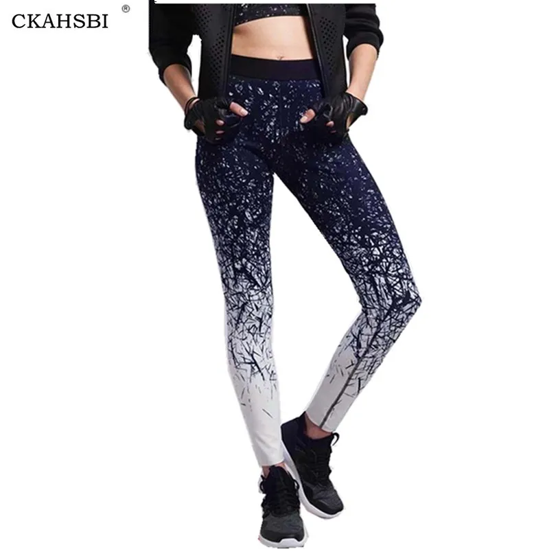 

CKAHSBI Yoga Pants Women Sports Clothing Printed Yoga Leggings Fitness Running Tights Sport Pants Compression Tights Trousers