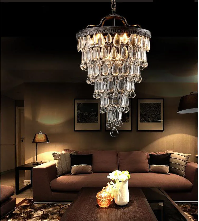 Потолочная светодиодная железная ретро лампа в американском стиле французская