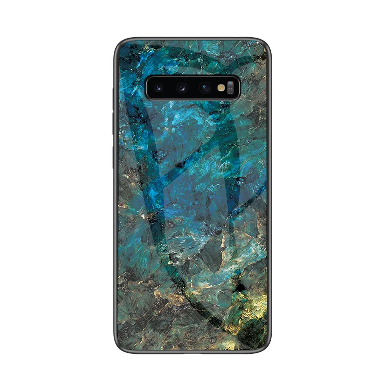 Роскошные Мрамор закаленное Стекло чехол для телефона samsung Galaxy S10 Lite S9 S8 плюс S7