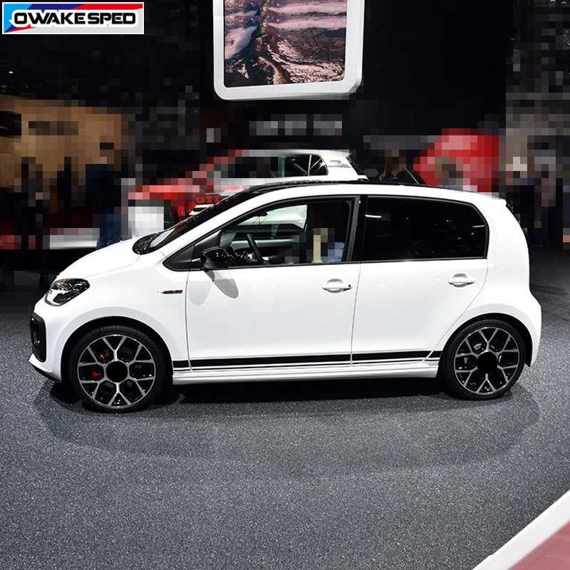 Гоночный стиль полосы двери автомобиля боковая юбка наклейка для Volkswagen Cross Up GT Move High Street Up 3-5 Двери Авто Декор кузова наклейка
