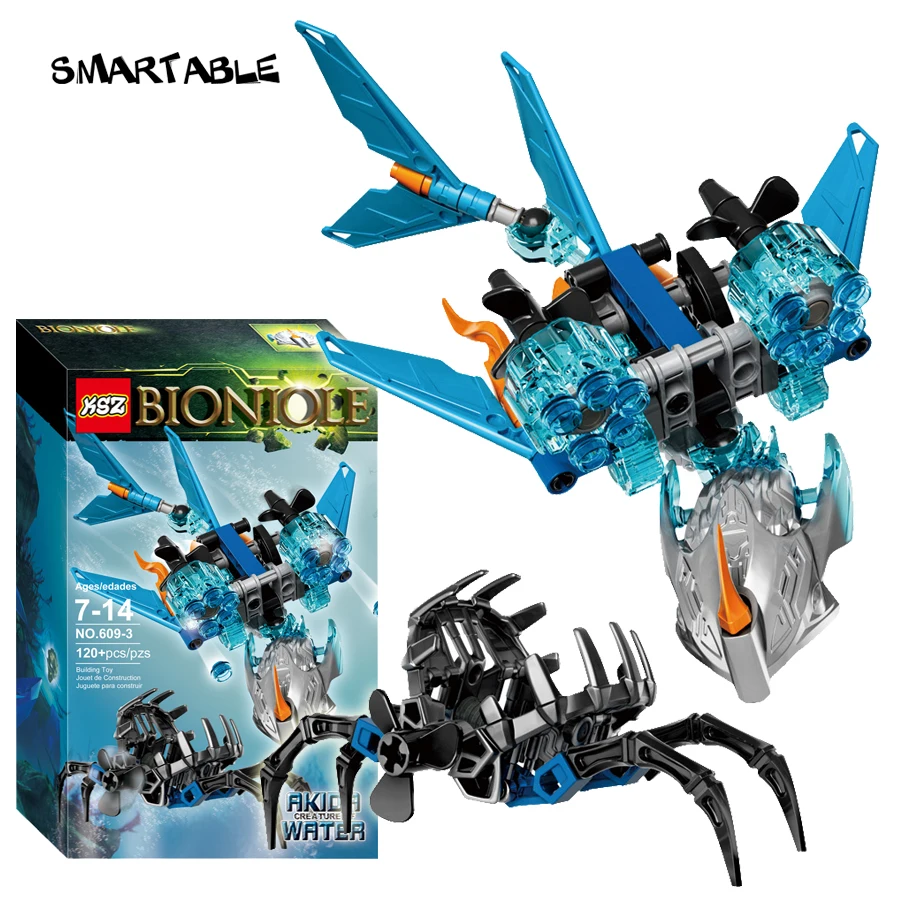 Smartable BIONICLE 6 шт./партия джунгли камень вода земля лед огонь фигура строительный блок игрушки для мальчика совместимы все бренды BIONICLE
