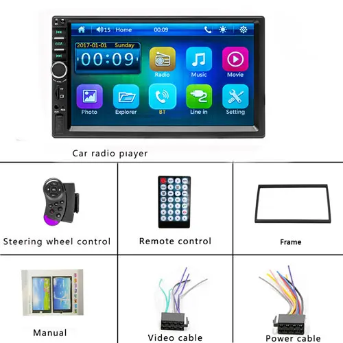 Frame Only Podofo 2 din автомагнитола " Bluetooth Автомобильный мультимедийный MP5 плеер сенсорный экран Авторадио аудио стерео FM USB с камерой заднего вида - Цвет: Frame Only