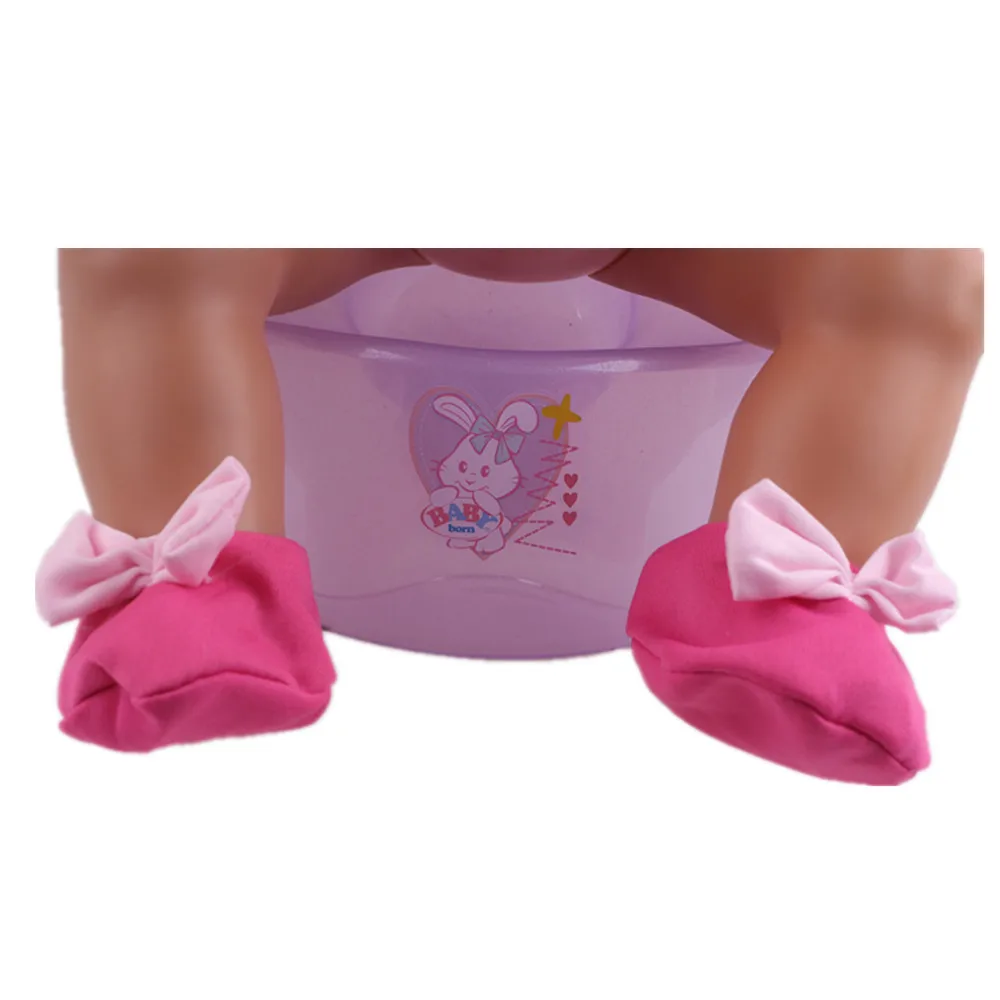 Розовый Bowknot Обувь Куклы Одежда подходит 18 дюймов American Girl 43 см Baby Born zapf дети лучший