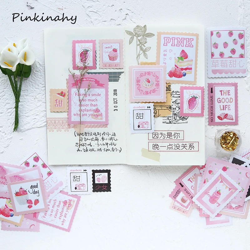 40 шт./пакет японские бумажные наклейки Цветочные растения кактус сладкая