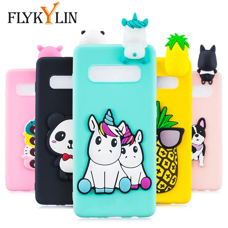 Чехол с единорогом FLYKYLIN для samsung Galaxy S10e S10+ S10 S9 S8 Plus S6 S7 Edge чехол s Мягкий силиконовый чехол с 3D кукольными игрушками