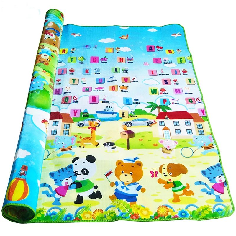 

Baby Play Mat 0.5cm Thick Crawling Mat Double Surface Baby Carpet Rug Animal Car+Dinosaur Developing Mat for Children Game Pad