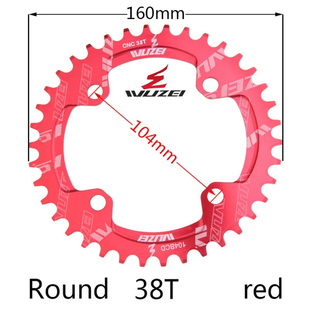 Red 38T Round Одна узкая ширина система скорости Crown 104 Bcd 1 Rodada 38 36 34 32 T Mtb 9 10 11 S 1*11 крест кольцо - Цвет: Red 38T Round