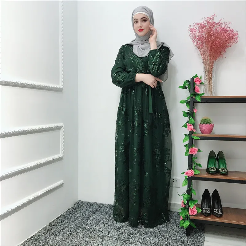 Роскошные мусульманские кружевные вышитые бронзовые abaya Полные платья кардиган KimonoLong халаты Jubah Ближний Восток Eid Рамадан исламский