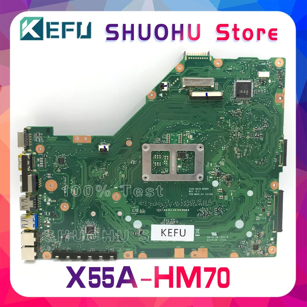 Материнская плата KEFU для ноутбука ASUS X55A HM70 протестирована на 100% оригинальная