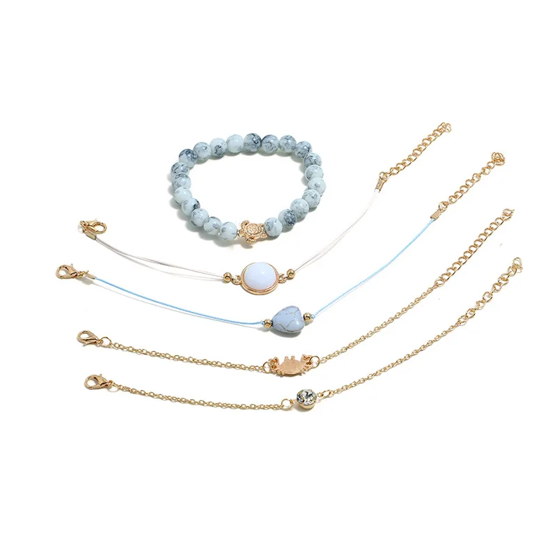 5 шт./компл. сердце черепаха Карта Сердце буквы любовь Songhua камень бусы цепочка